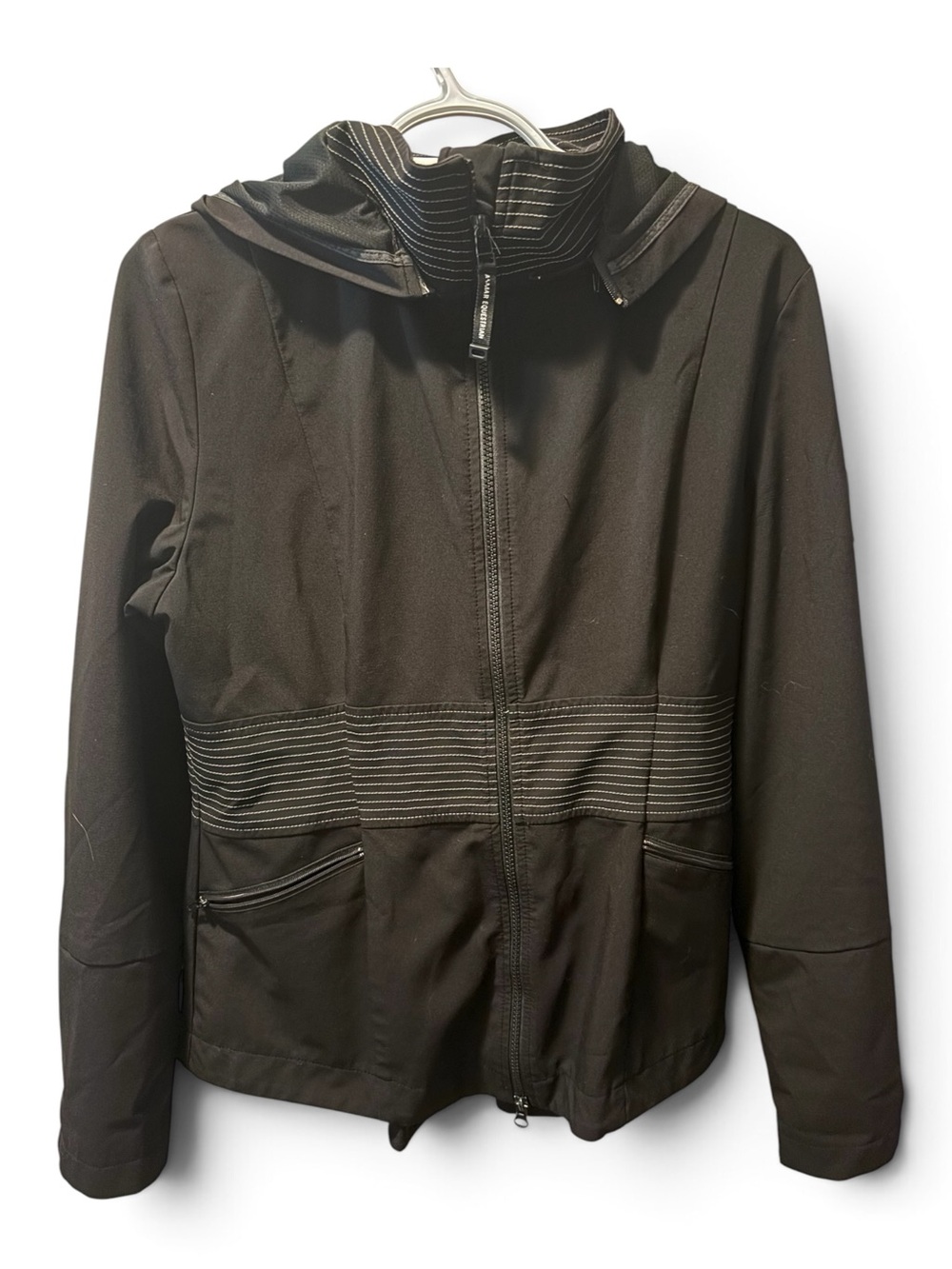Asmar Equestrian Black Softshell Riding Jacket Removable Hood Size M